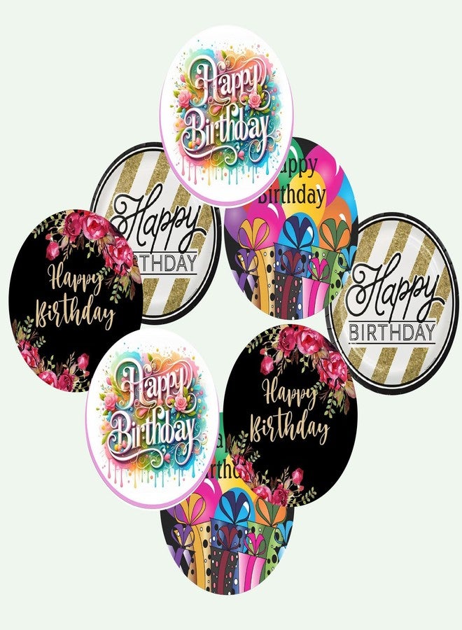 SLGIFT Vinyl Happy Birthday Theme Sticker, Self-Adhesive Vinyl Stickers, 40 Pieces, 2 x 2 Inches Round Sticker, 4 Unique Designs, R197 - Image 3